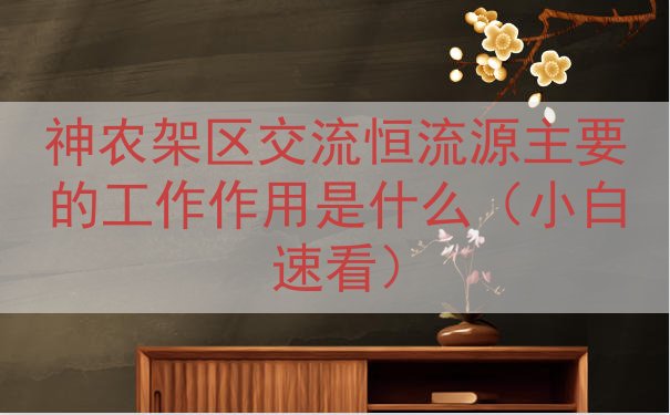 神农架区交流恒流源的工作作用是什么（小白速看）